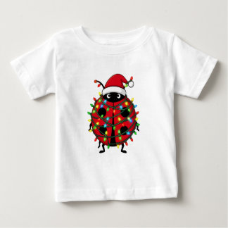 T-shirt Pour Bébé Coccinelle Père Noël Chapeau Fête Insecte Noël