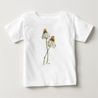 T-shirt Pour Bébé Coccinelles rouges sur image d'Echinacea