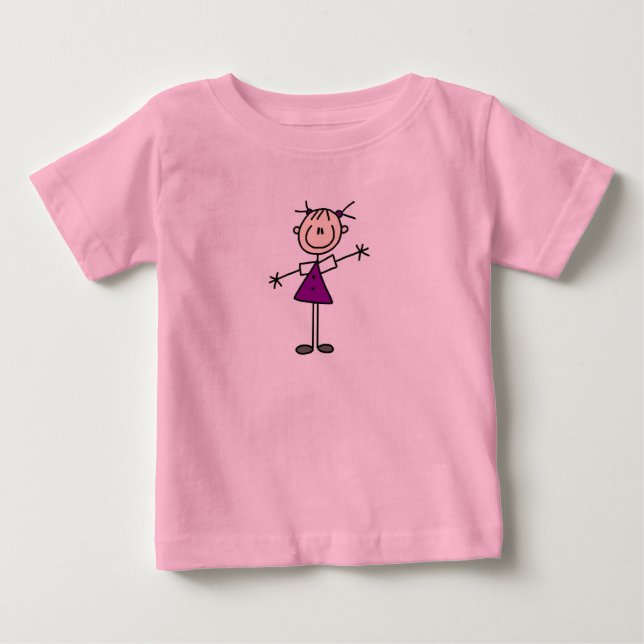 T-shirt Pour Bébé Coche Figure Girl Chemise (Devant)