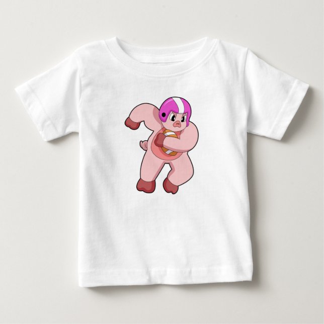 T-shirt Pour Bébé Cochon de football (Devant)