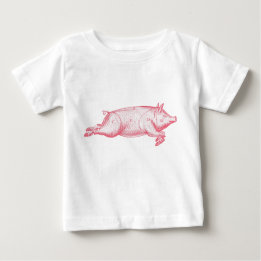 T-shirt Pour Bébé Cochon rose