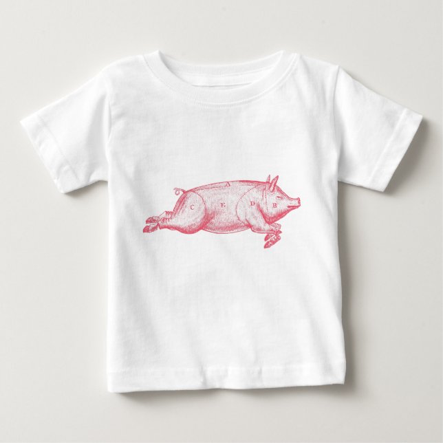 T-shirt Pour Bébé Cochon rose (Devant)