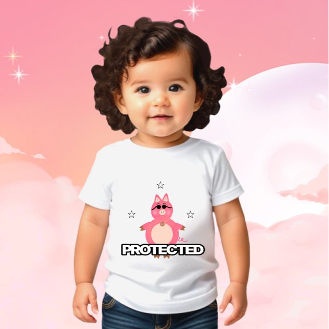 T-shirt Pour Bébé Cochon rose amusant (Créateur téléchargé)