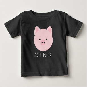 T-shirt Pour Bébé Cochon rose doux