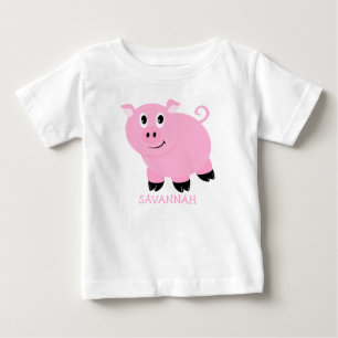 T-shirt Pour Bébé Cochons roses mignons personnalisés pour filles