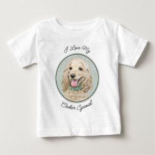 T-shirt Pour Bébé Cocker Spaniel Buff Peinture - Art Chien original
