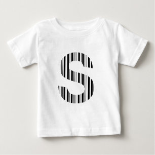 T-shirt Pour Bébé CODE À BARRES DE LA LETTRE S Premier motif de code