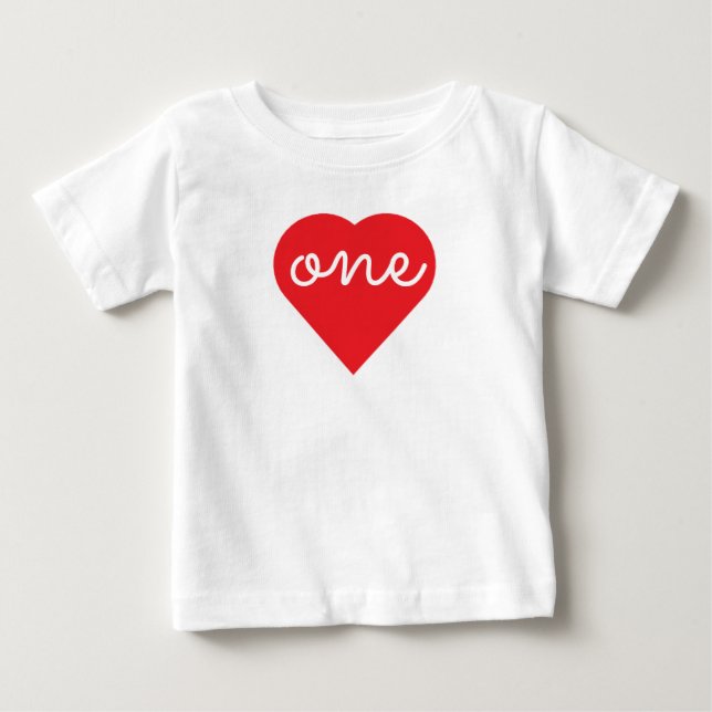 T-shirt Pour Bébé Coeur 1er anniversaire (Devant)