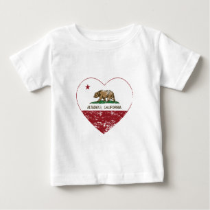 T-shirt Pour Bébé coeur d'altadena de drapeau de la Californie