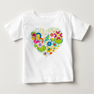 T-shirt Pour Bébé Coeur de fleurs