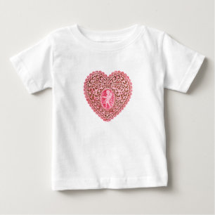 T-shirt Pour Bébé COEUR DE LAMPE CUPIDE, Rouge Rose