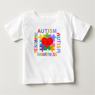 T-shirt Pour Bébé Coeur de sensibilisation sur l'autisme
