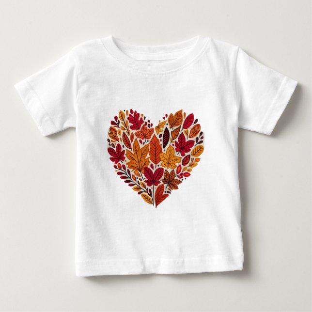 T-shirt Pour Bébé Coeur des feuilles (Devant)