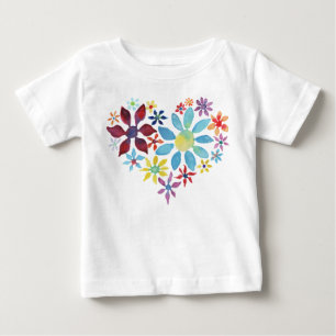 T-shirt Pour Bébé Coeur des fleurs