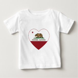 T-shirt Pour Bébé coeur d'oceanside de drapeau de la Californie