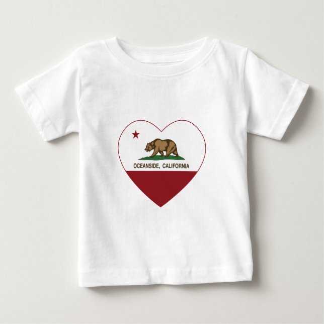 T-shirt Pour Bébé coeur d'oceanside de drapeau de la Californie (Devant)