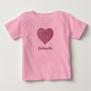 T-shirt Pour Bébé coeur d'or rose