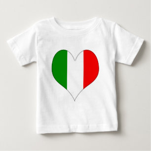 T-shirt Pour Bébé Coeur du drapeau italien