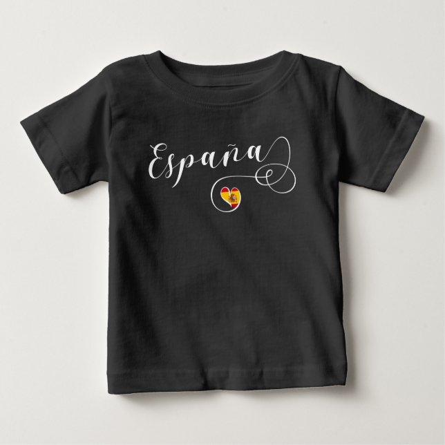 T-shirt Pour Bébé Coeur España Espagne Drapeau, espagnol (Devant)