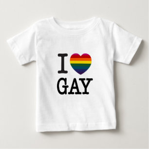 T-shirt Pour Bébé Coeur gai d'arc-en-ciel du coeur I