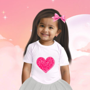 T-shirt Pour Bébé Coeur isolé de Crimson