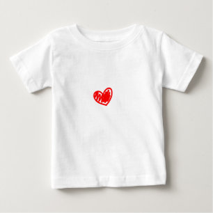 T-shirt Pour Bébé Coeur rouge. Amour. Jour de la Saint Valentin