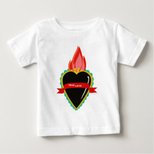 T-shirt Pour Bébé Coeur sacré avec la véritable pièce en t de Sash