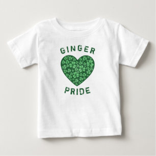 T-shirt Pour Bébé Coeur vert de l'Shamrock d'alimentation de Redhead