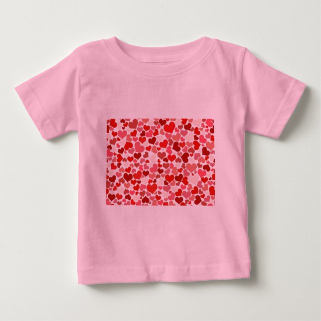 T-shirt Pour Bébé Coeurs (Devant)