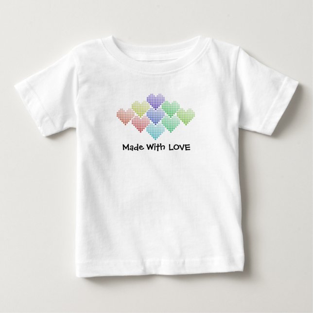 T-shirt Pour Bébé Coeurs arc-en-ciel mignons (Devant)