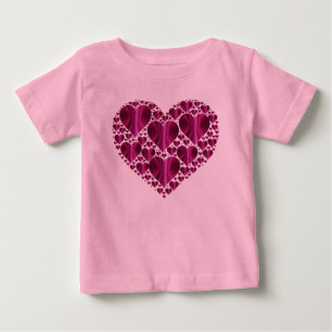 T-shirt Pour Bébé Coeurs de Fuschia dans un coeur