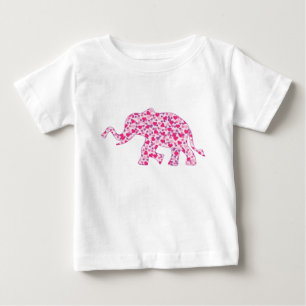 T-shirt Pour Bébé Coeurs d'éléphants roses