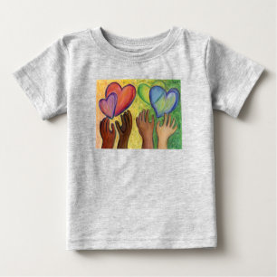 T-shirt Pour Bébé Coeurs & Mains Aimer Diversité Art Chemises person