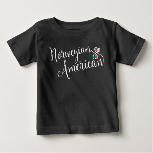 T-shirt Pour Bébé Coeurs norvégiens et américains