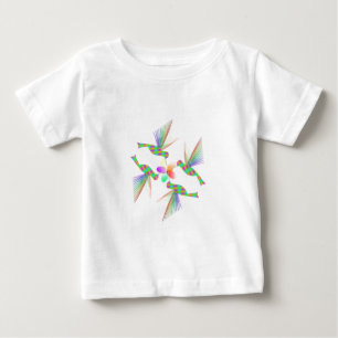 T-shirt Pour Bébé Colibris Arc-En-Ciel Embrasser Une Fleur
