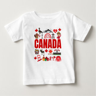 T-shirt Pour Bébé Collage des symboles de Cute Canada