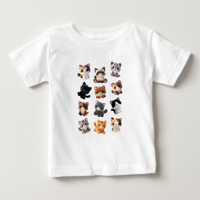 T-shirt Pour Bébé Collection de jouets peluche pour chat (Devant)