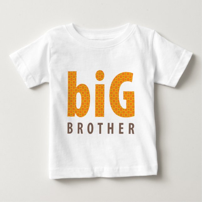 T-shirt Pour Bébé COLLECTION DE SOINS - grand frère {orange} (Devant)