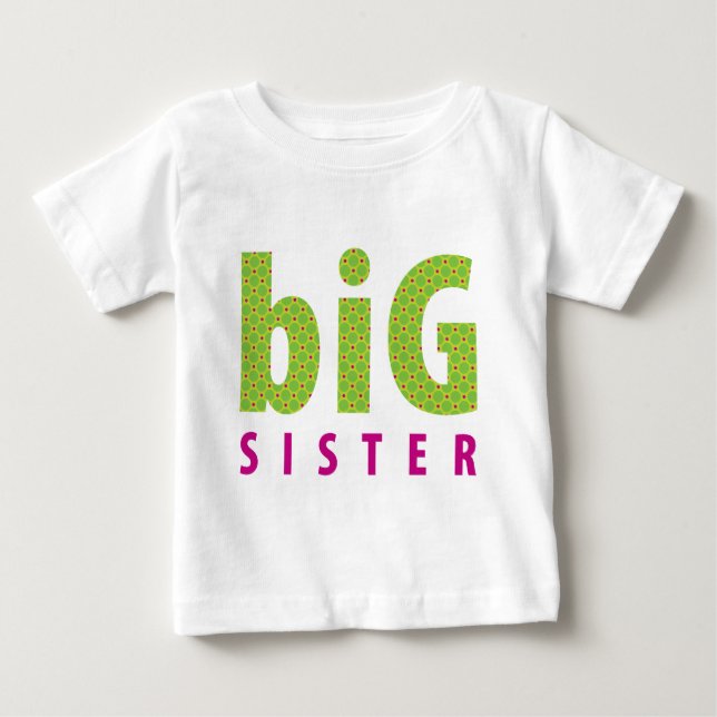 T-shirt Pour Bébé COLLECTION DE SOINS - grande soeur {lime} (Devant)