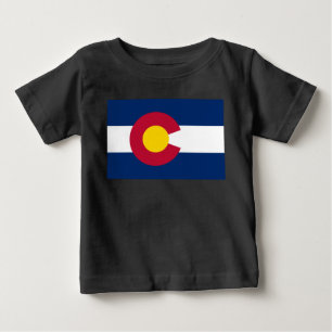 T-shirt Pour Bébé Colorado : le drapeau du centième État des États-U