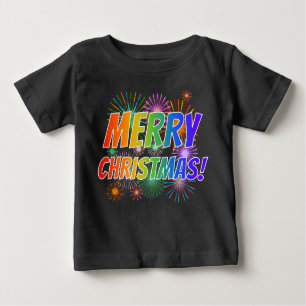 T-shirt Pour Bébé Coloré "JOYEZ NOËL !" + Motif Fireworks Ba