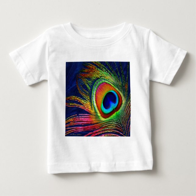T-shirt Pour Bébé Colorful Peacock Feather (Devant)