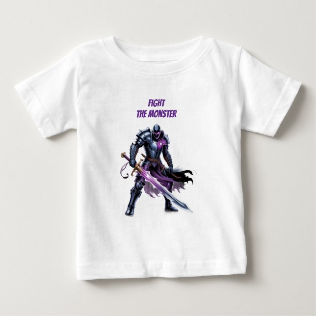 T-shirt Pour Bébé Combattre le monstre (Devant)