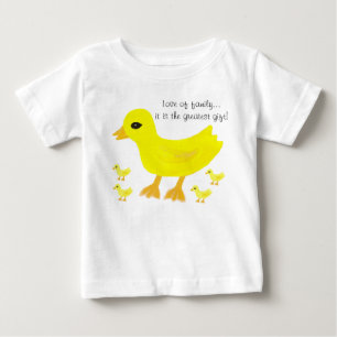 T-shirt Pour Bébé Combinaison bébé canards jaunes amour de la famill