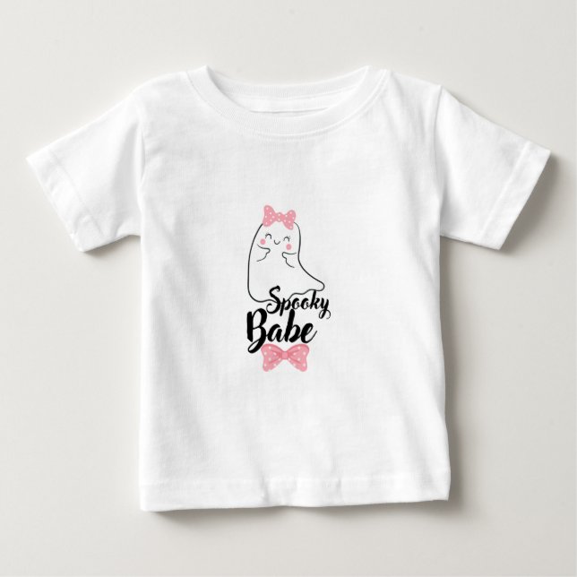 T-shirt Pour Bébé Combinaison éffrayante Babe Ghost (Devant)