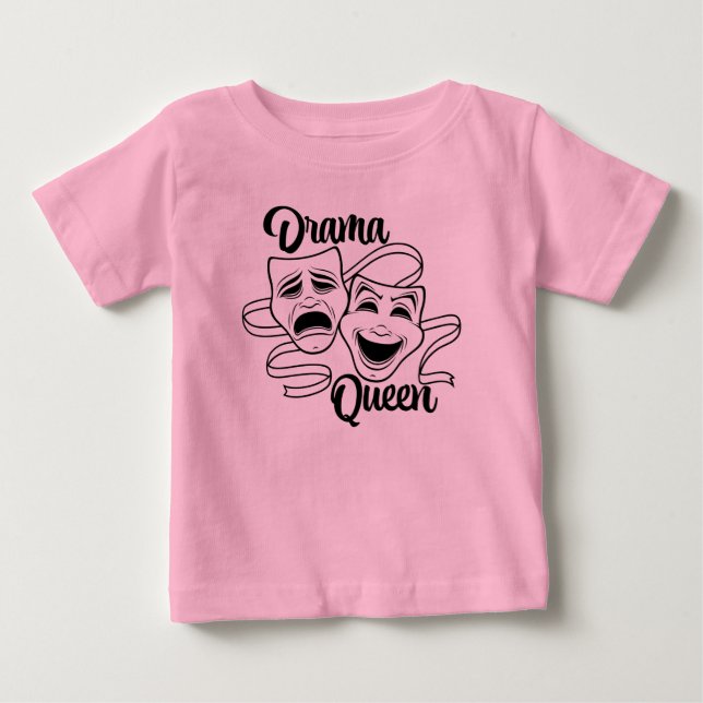 T-shirt Pour Bébé Comédie Et Tragédie Théâtre Masques Drama Queen Bl (Devant)