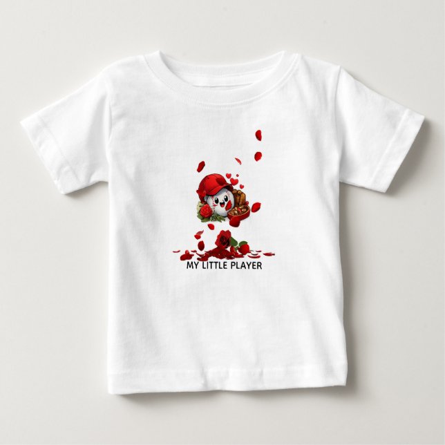 T-shirt Pour Bébé Conception d'amour de baseball mignon (Devant)