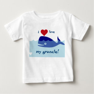 T-shirt Pour Bébé Conception de baleine avec amour d'I mon gruncle !