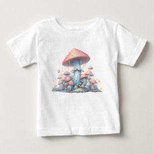 T-shirt Pour Bébé Conception de champignons pastel rétro aux couleur