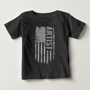 T-shirt Pour Bébé Conception de drapeau américain d'artiste en détre